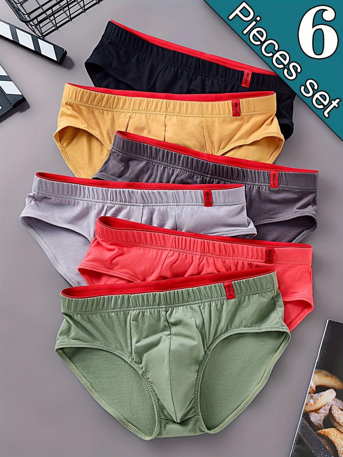 Slip respirant microfibre homme — lot de 6, assortiment A