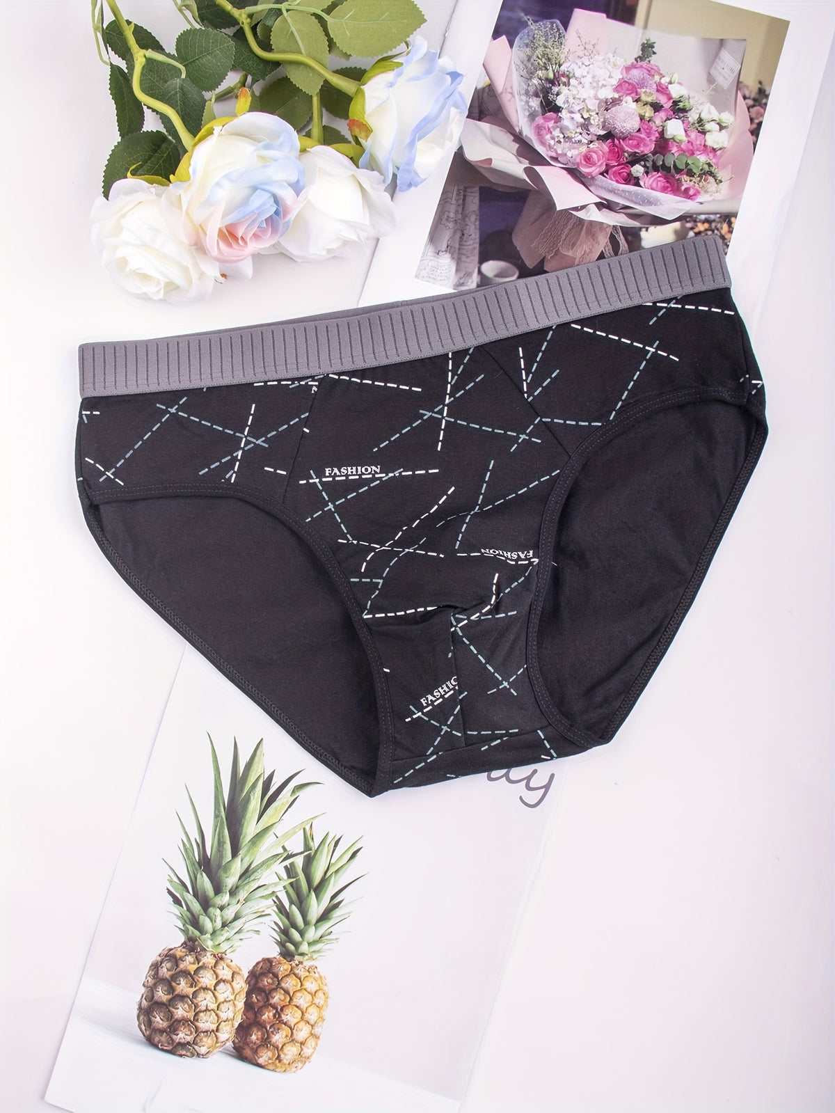 Slip respirant coton homme — lot de 3, géométrique
