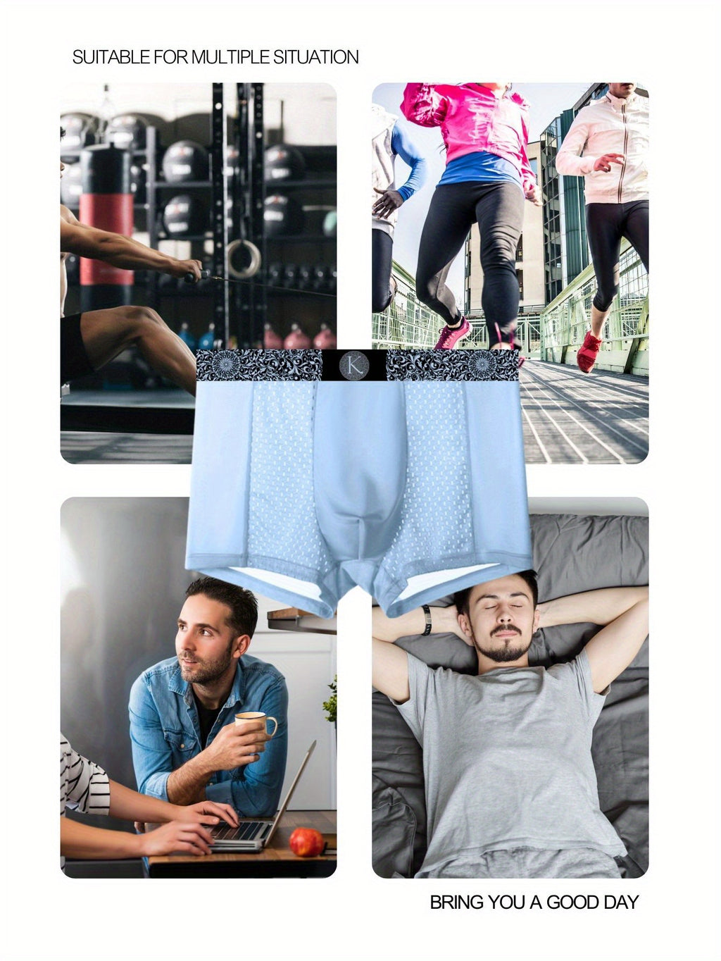 Boxer respirant microfibre homme — lot de 5