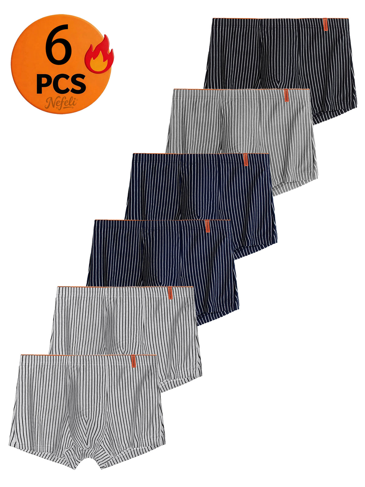 Boxer de sport respirant coton homme — lot de 6, uni, du M au XXL (modèle 2)