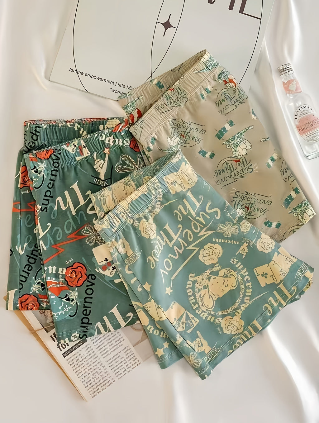 Boxer respirant coton homme — lot de 3, vert armée + gris clair + vert clair