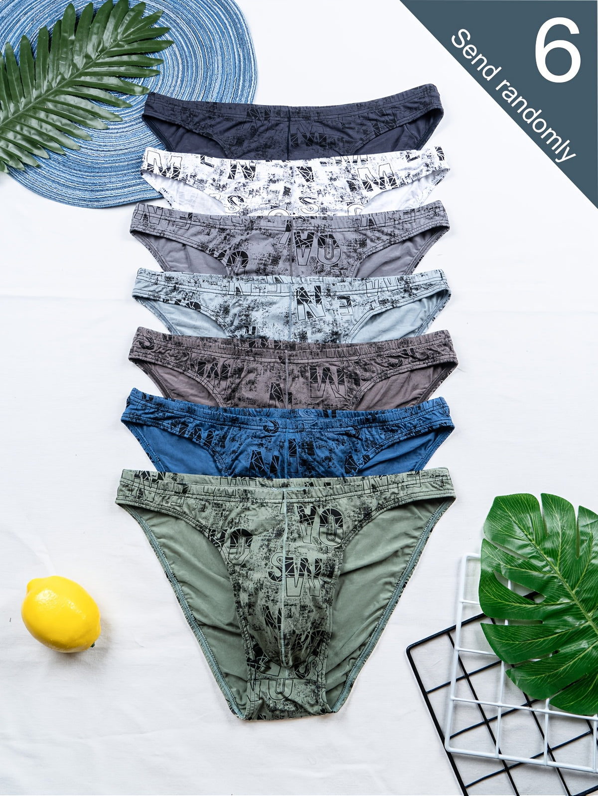 Slip respirant modal homme — lot de 6, imprimé