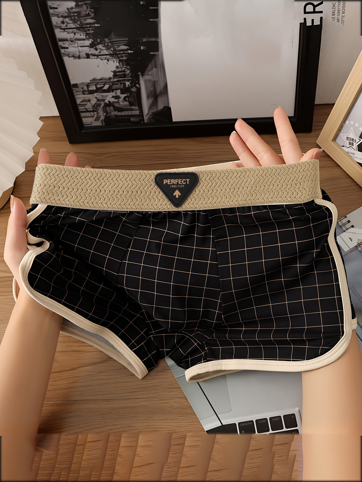 Boxer respirant microfibre homme — lot de 8, géométrique