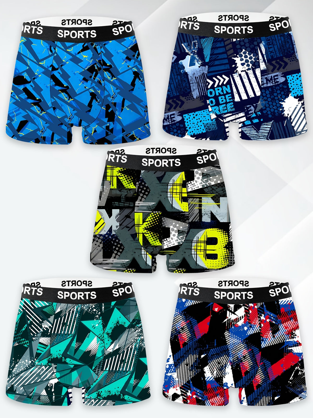 Boxer de sport respirant microfibre homme — lot de 5, multicolore