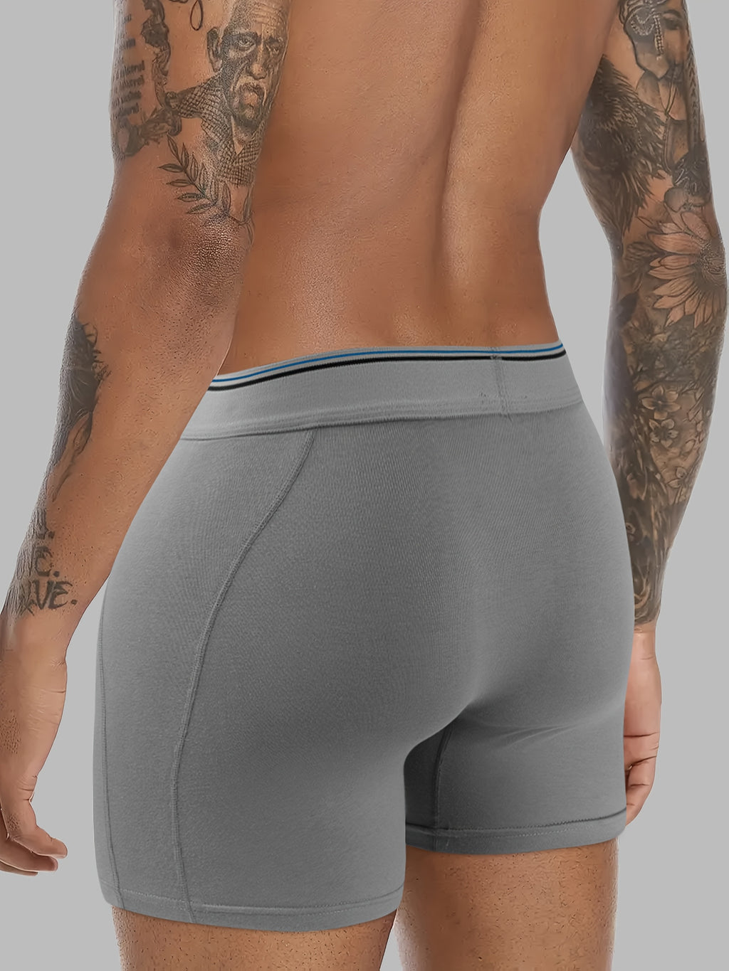 Boxer long de sport coton homme — lot de 3, rayé