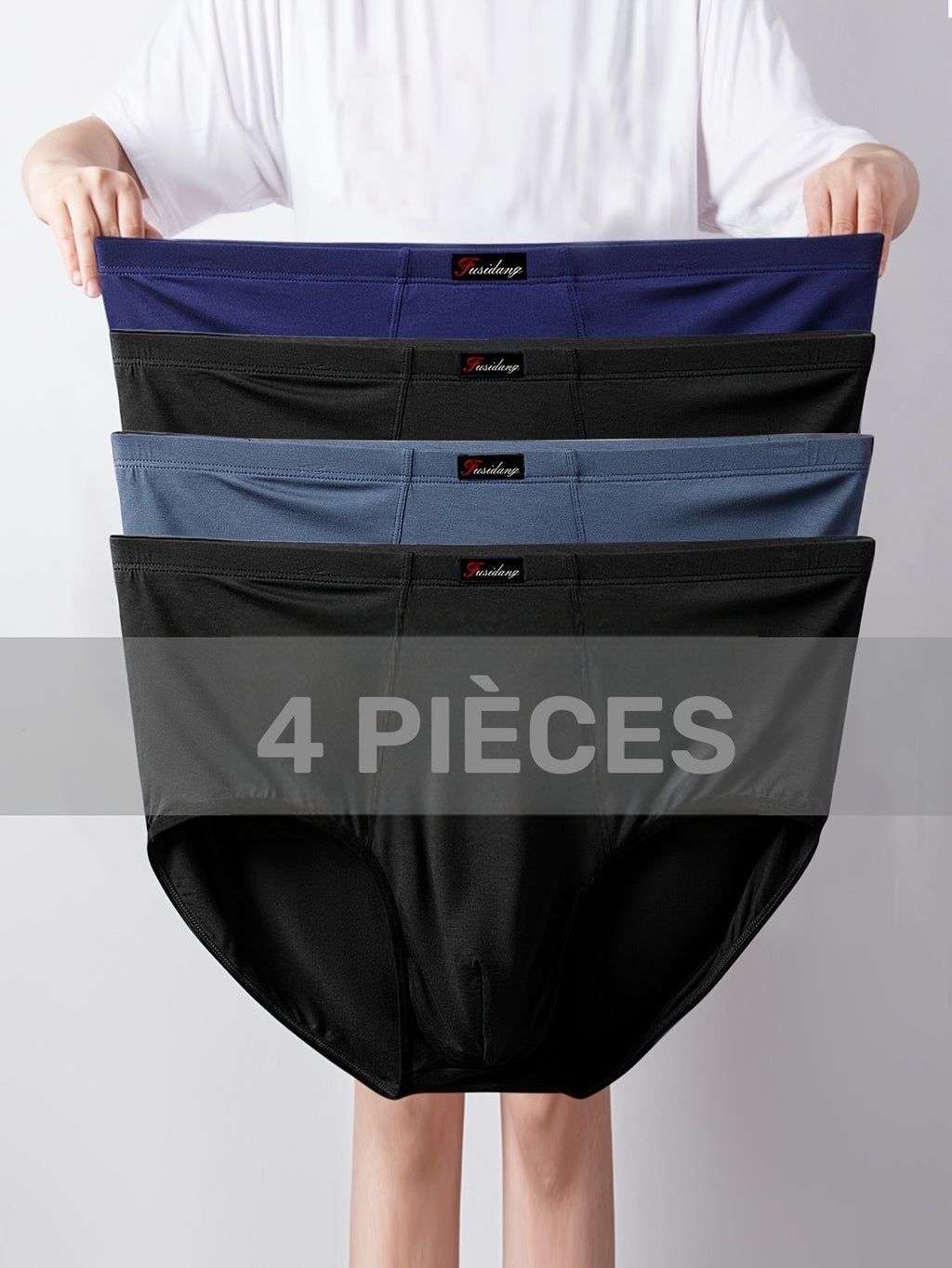 Boxer taille haute large modal homme — lot de 4
