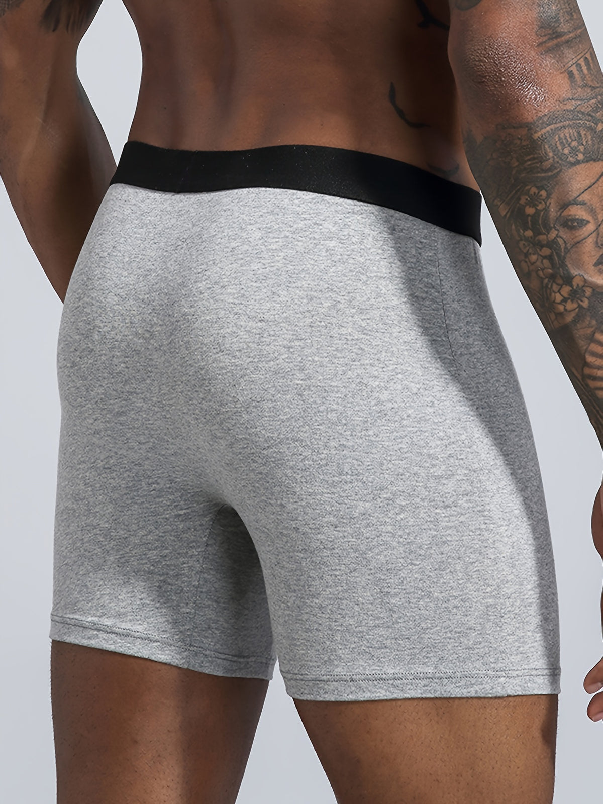 Boxer long coton homme — lot de 4, uni