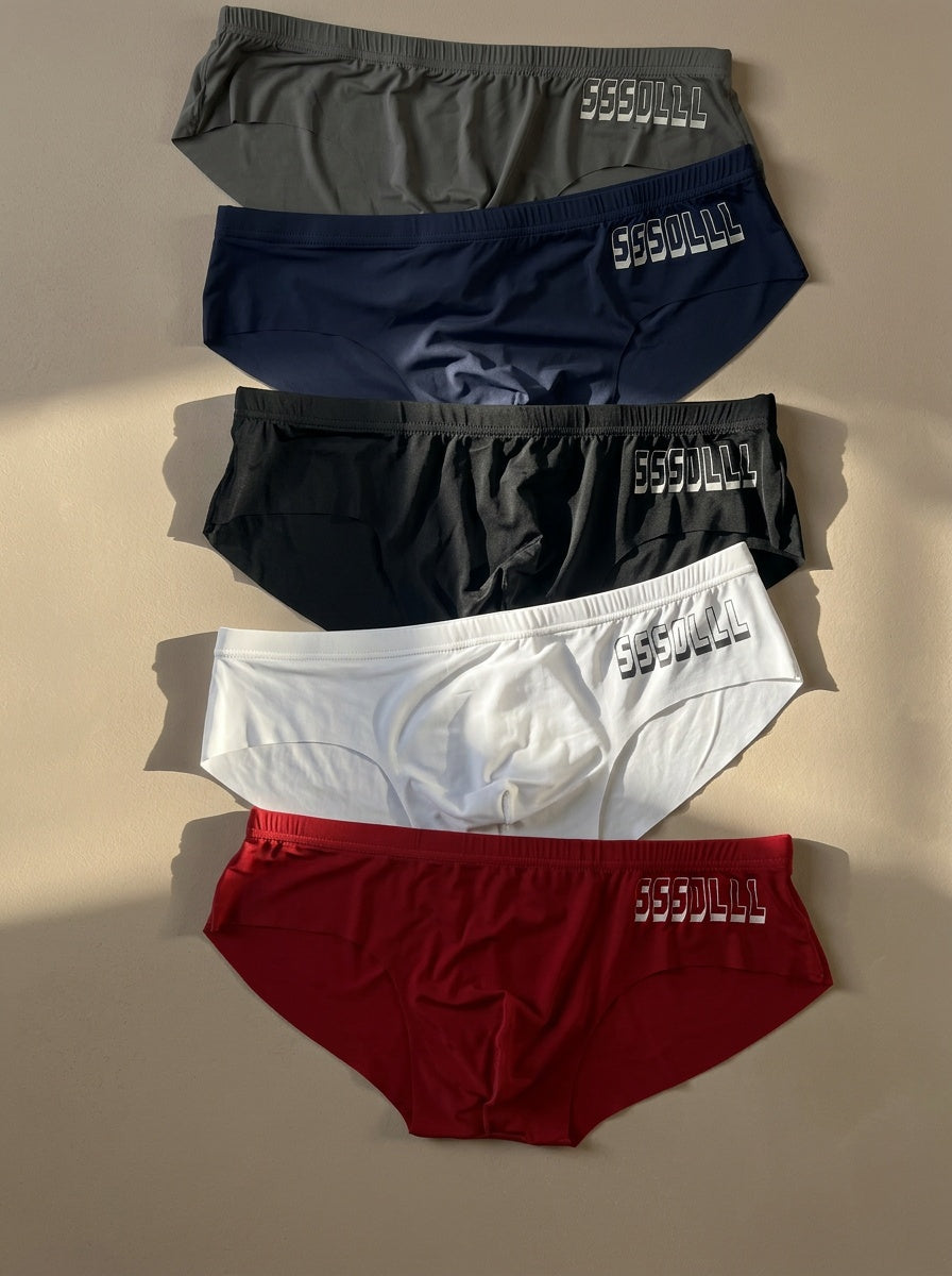 Slip sans couture grande taille microfibre homme — lot de 5, uni