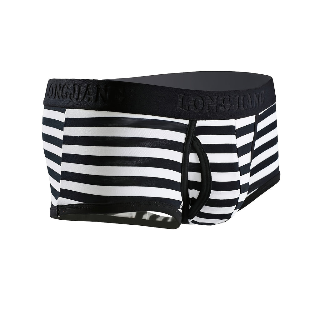 Boxer de sport respirant coton homme — lot de 4, rayé, assortiment A