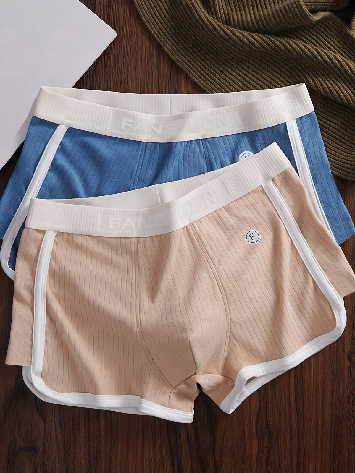Boxer respirant microfibre homme — lot de 3, rayé