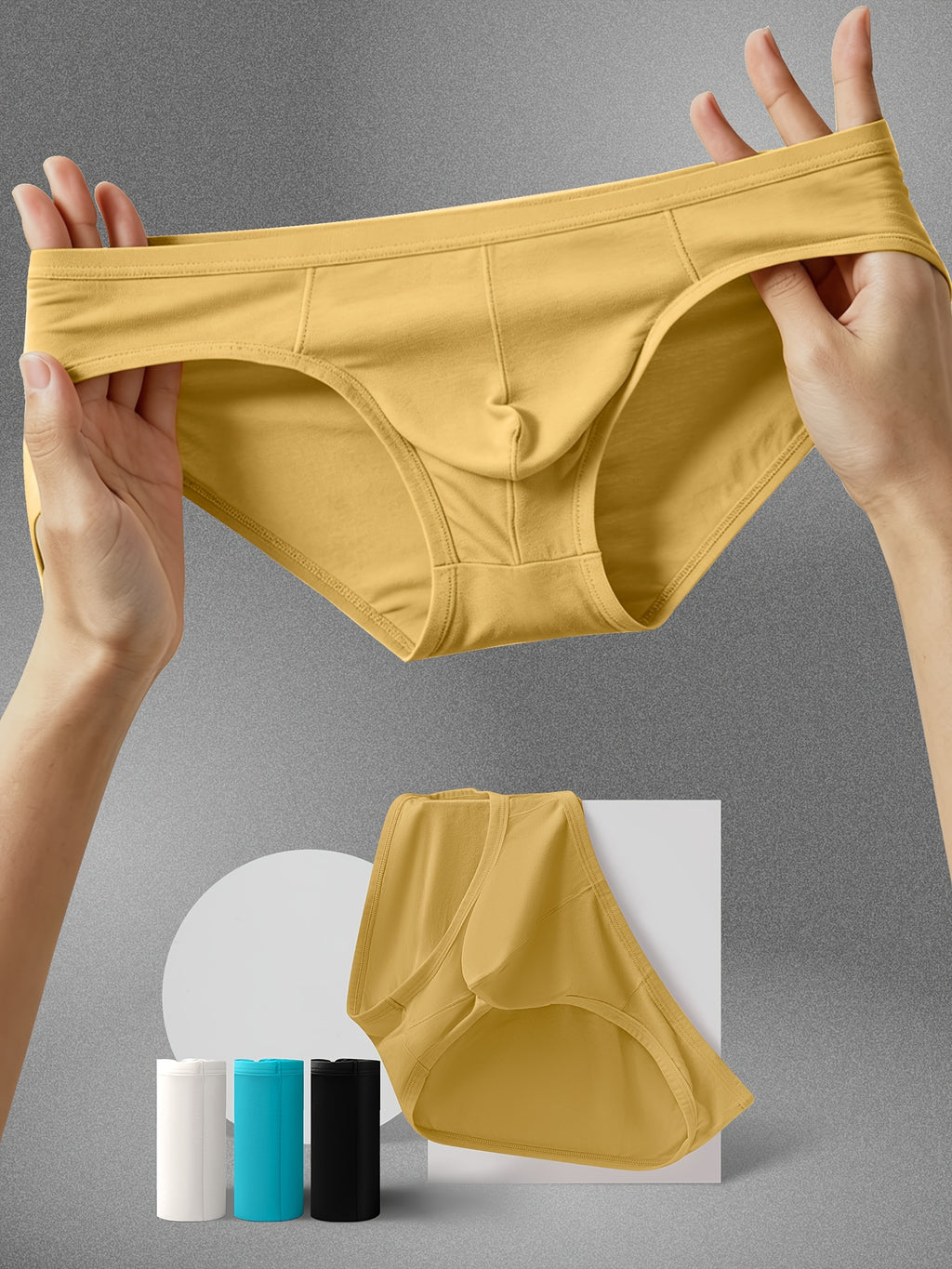 Slip respirant bambou homme — lot de 4, uni, assortiment B