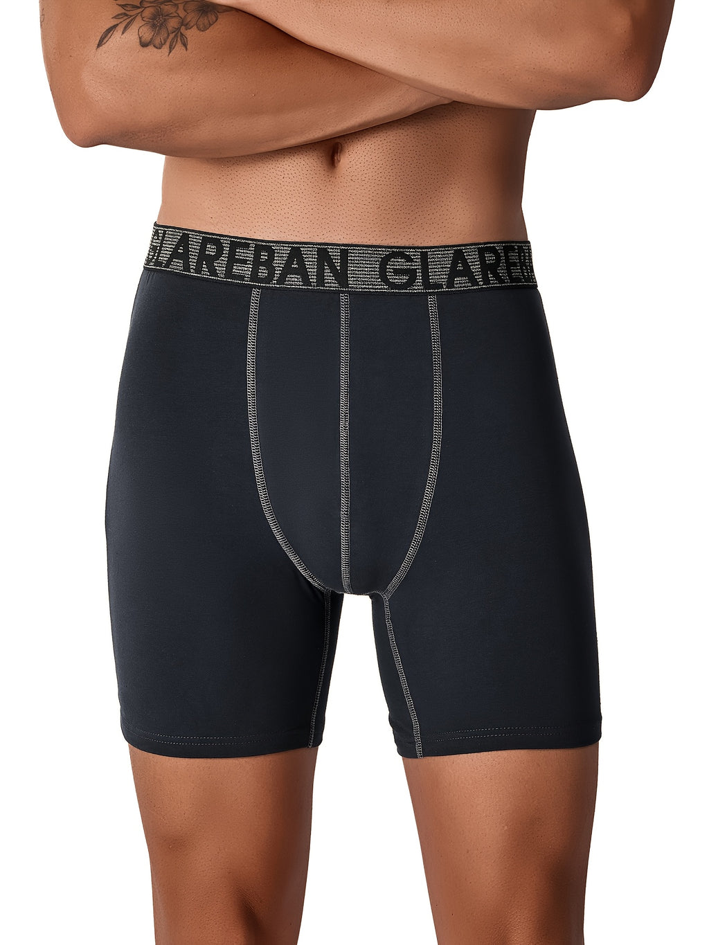 Boxer long coton homme — lot de 4, uni, assortiment S