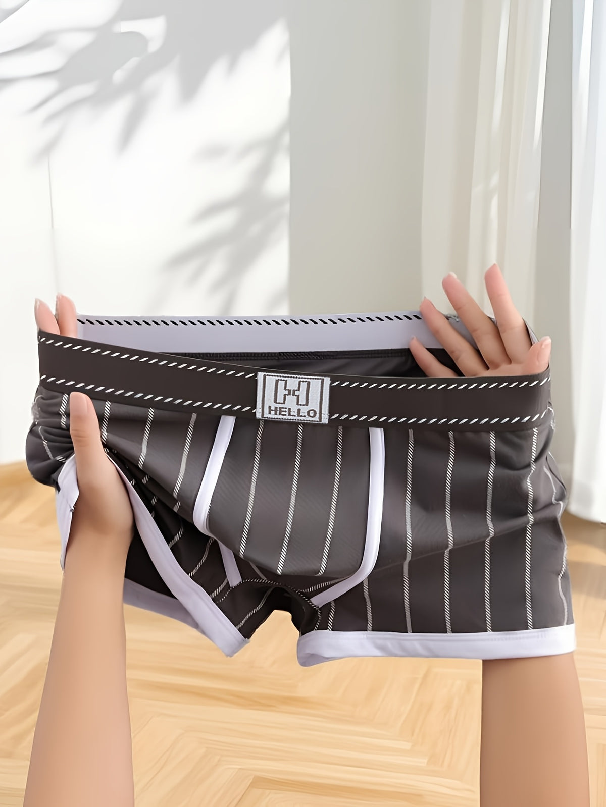 Boxer de sport respirant coton homme — lot de 6, rayé