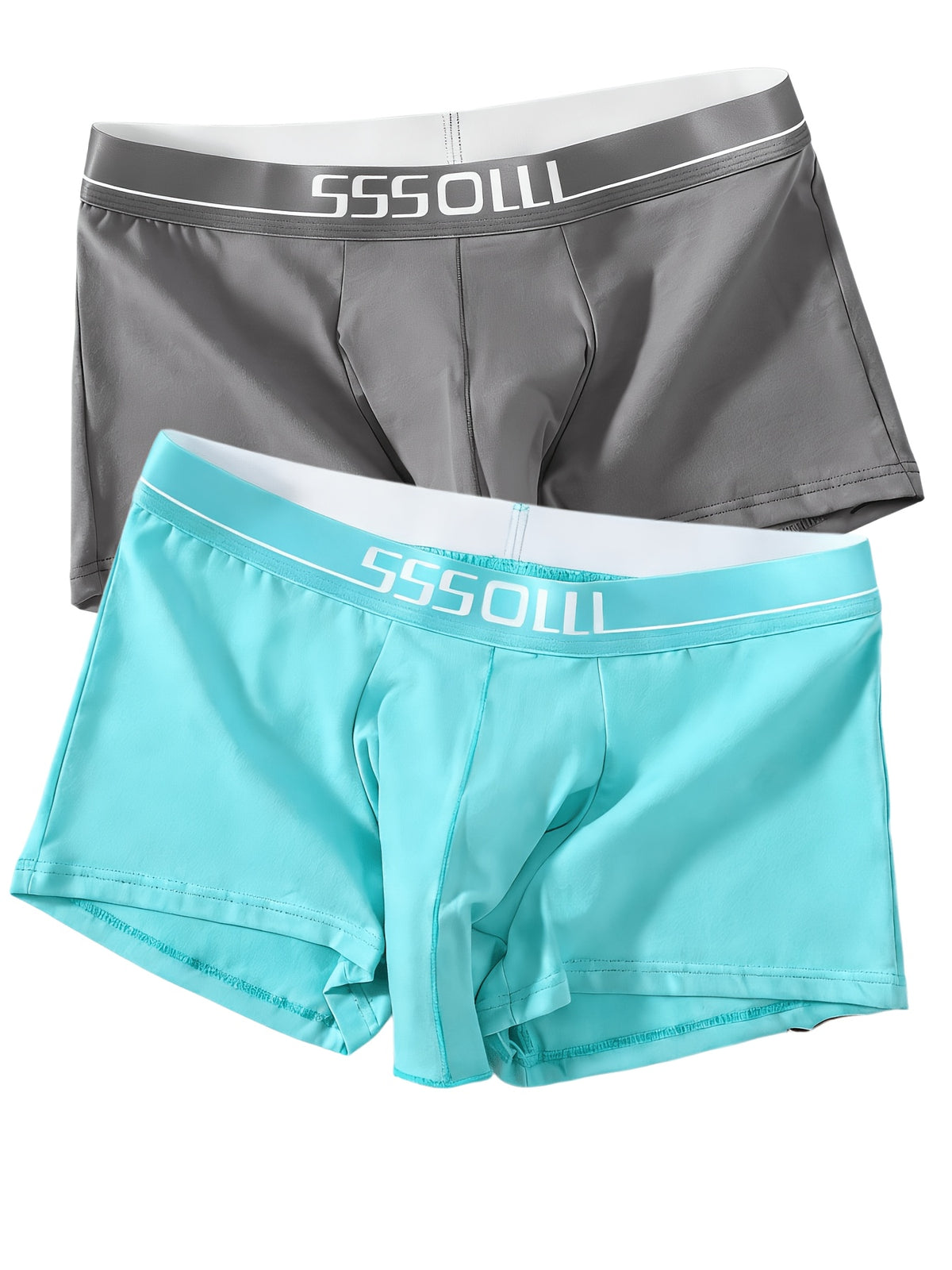 Boxer grande taille respirant coton homme — lot de 2, uni