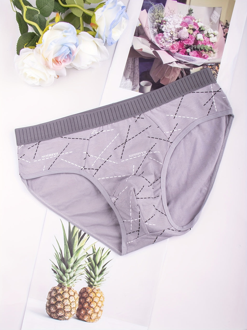 Slip respirant coton homme — lot de 3, géométrique