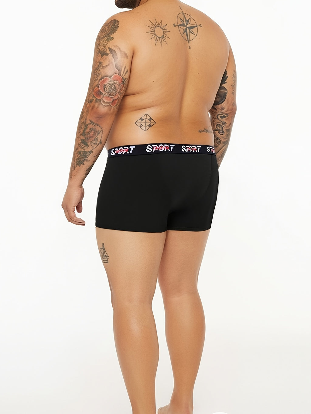 Boxer grande taille de sport microfibre homme — lot de 5, uni, assortiment S