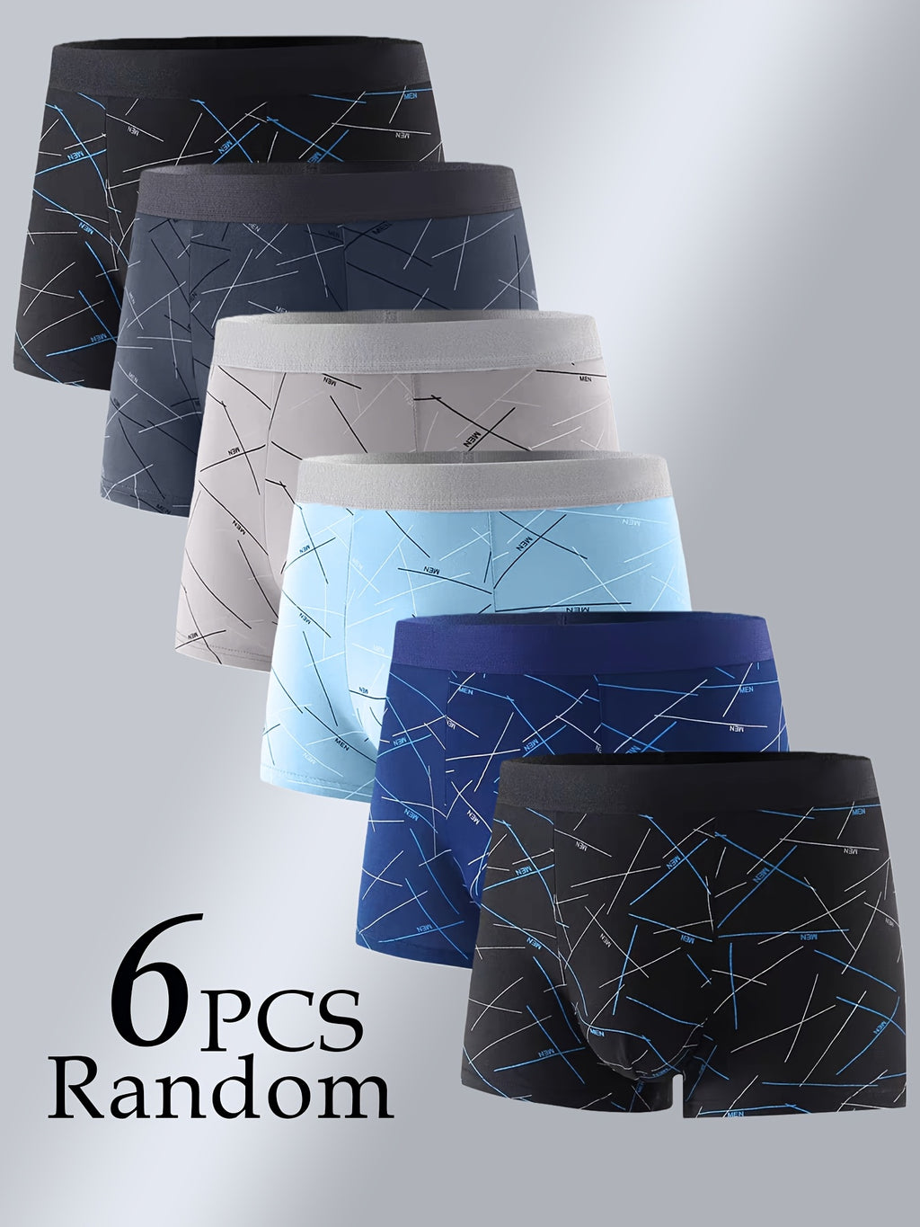 Boxer microfibre homme — lot de 6, géométrique, du XS au XL