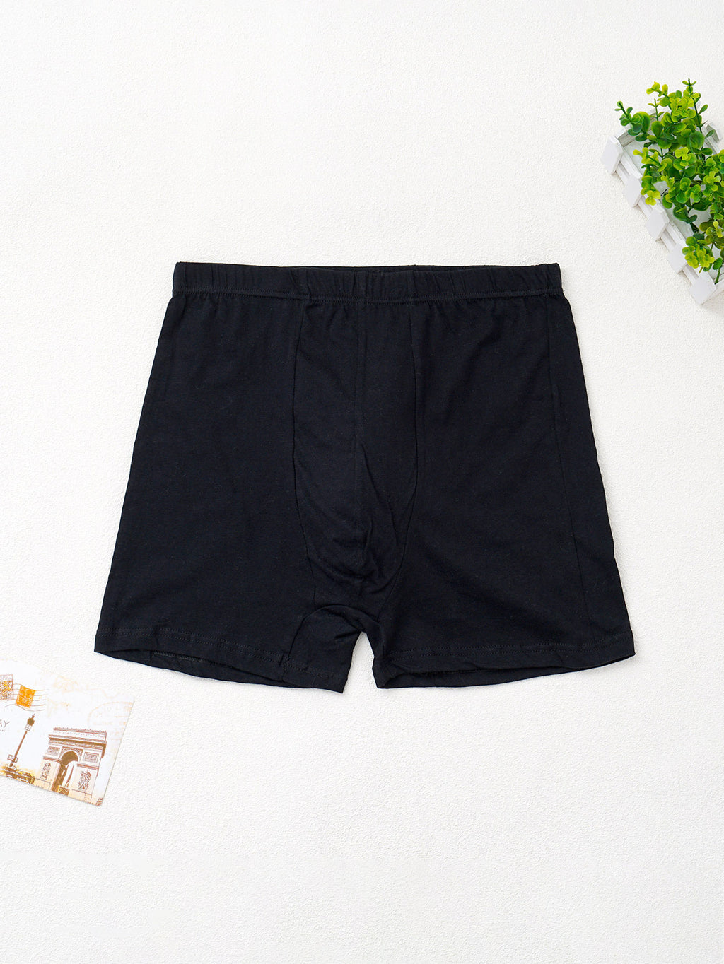 Boxer taille haute large coton homme — lot de 3, uni