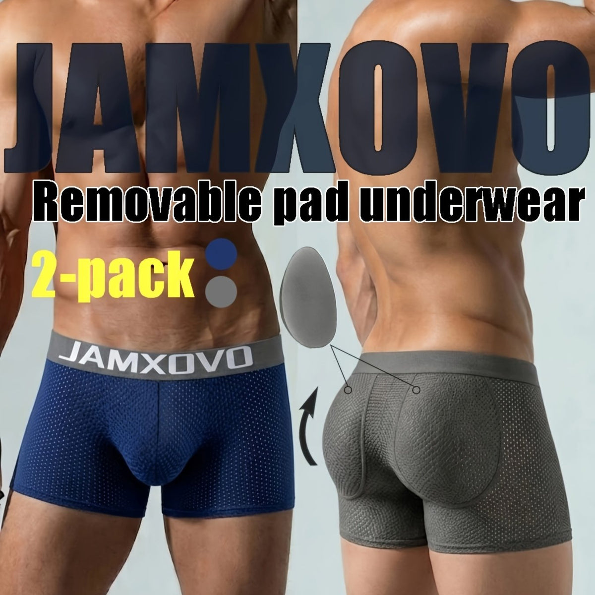 Boxer de sport respirant microfibre homme — lot de 2, uni — vue 4