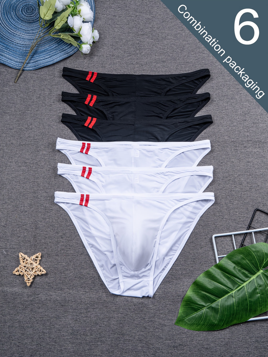 Slip séchage rapide respirant microfibre homme — lot de 6, uni, du S au XXL