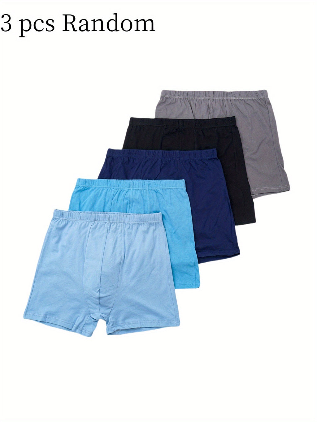 Boxer taille haute large coton homme — lot de 3, uni