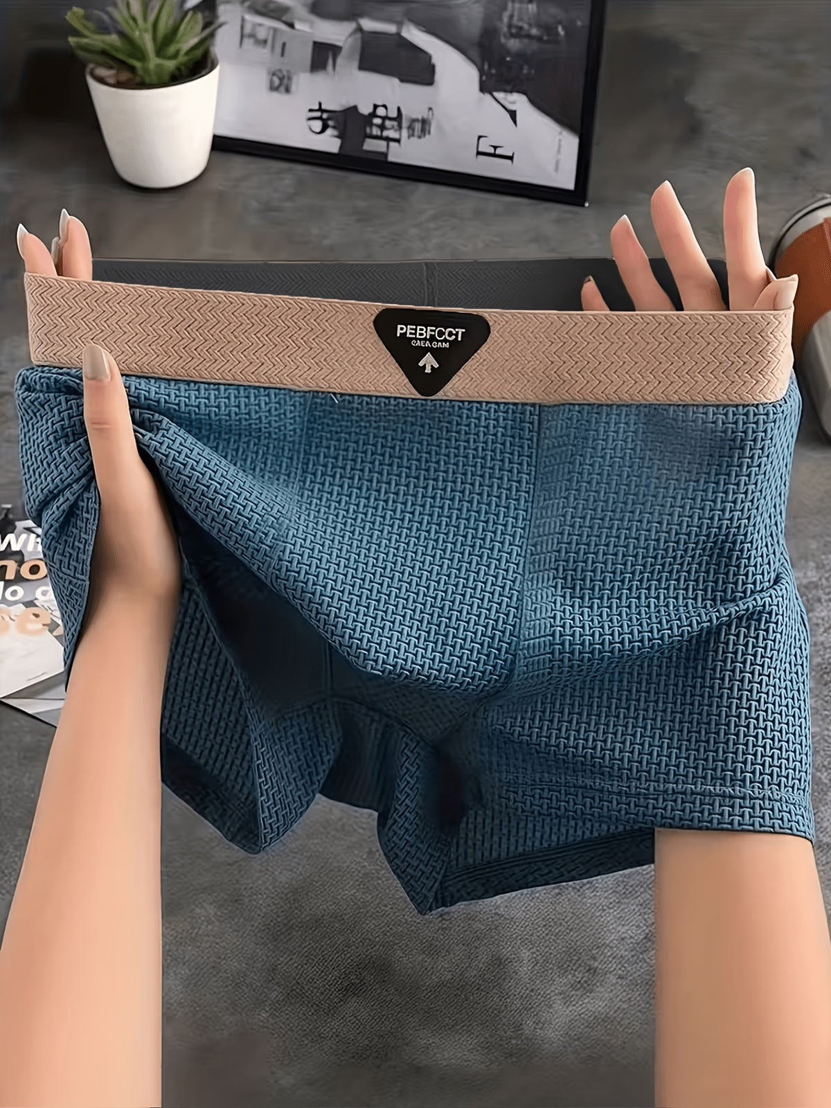 Boxer de sport respirant microfibre homme — lot de 4, bleu + gris + marron + blanc