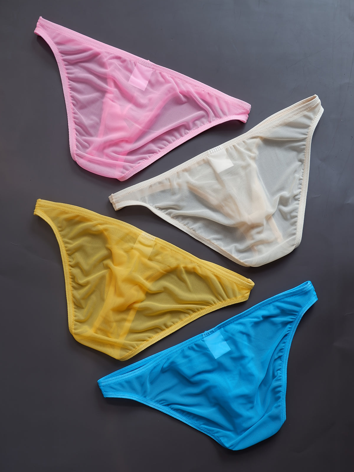 Slip microfibre homme — lot de 4, abrikois + rose + jaune + bleu clair