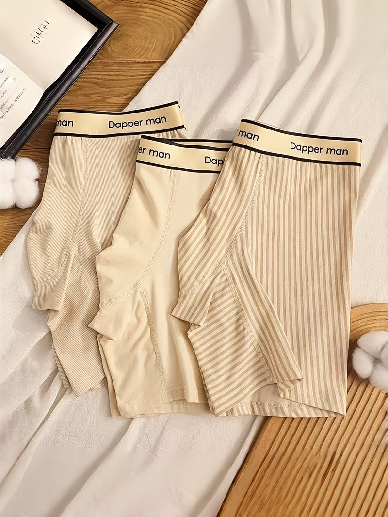 Boxer grande taille respirant coton homme — lot de 3, rayé