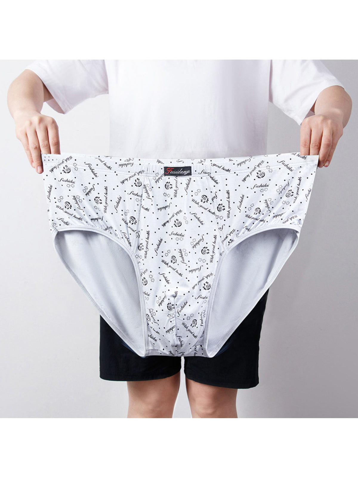 Slip grande taille respirant modal homme — lot de 4, imprimé