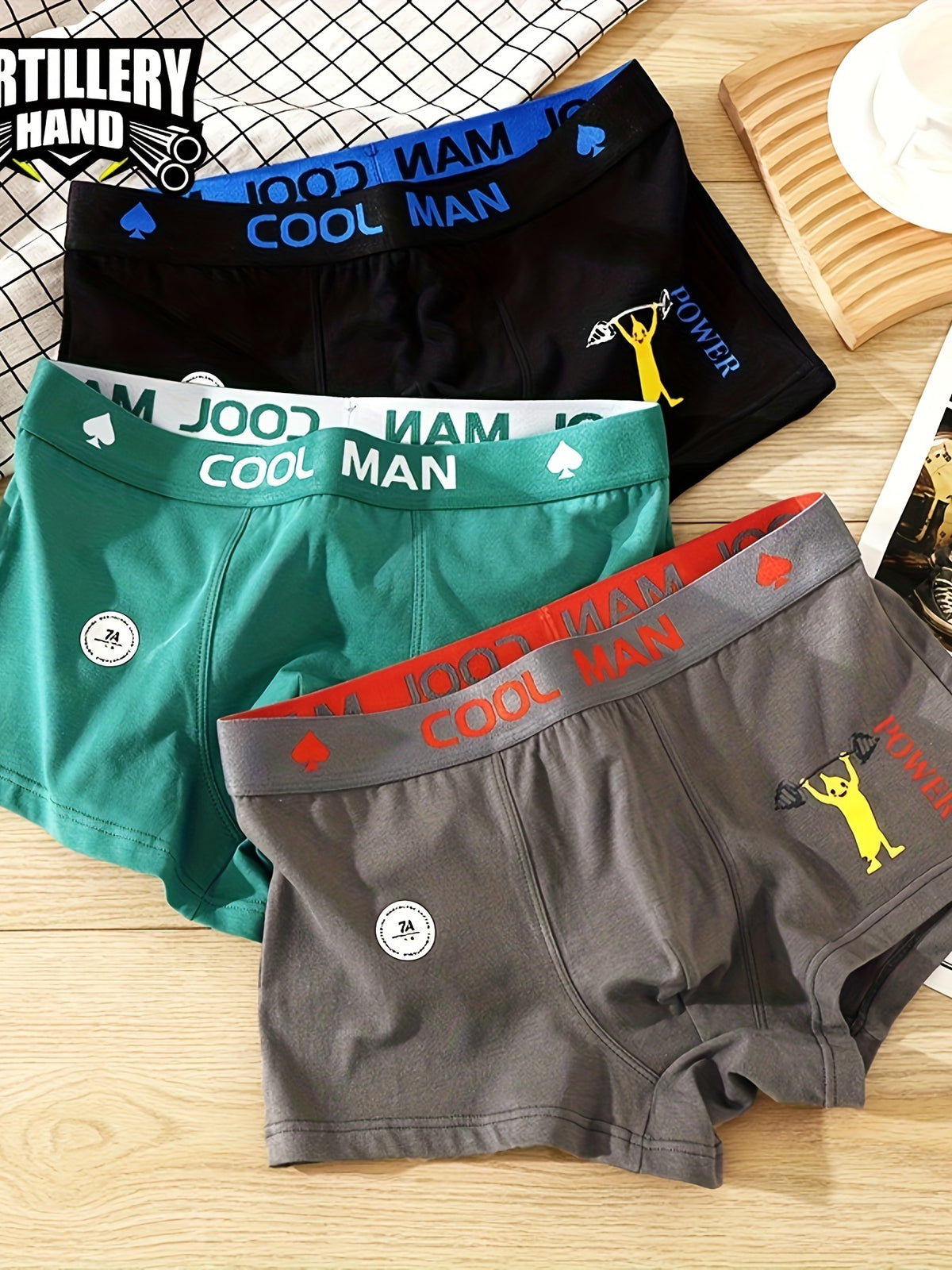 Boxer respirant coton homme — lot de 3, uni, assortiment S