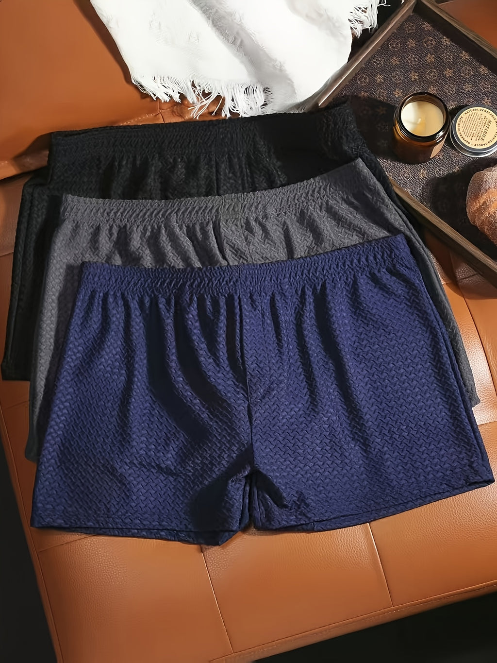 Boxer large microfibre homme — lot de 3, uni
