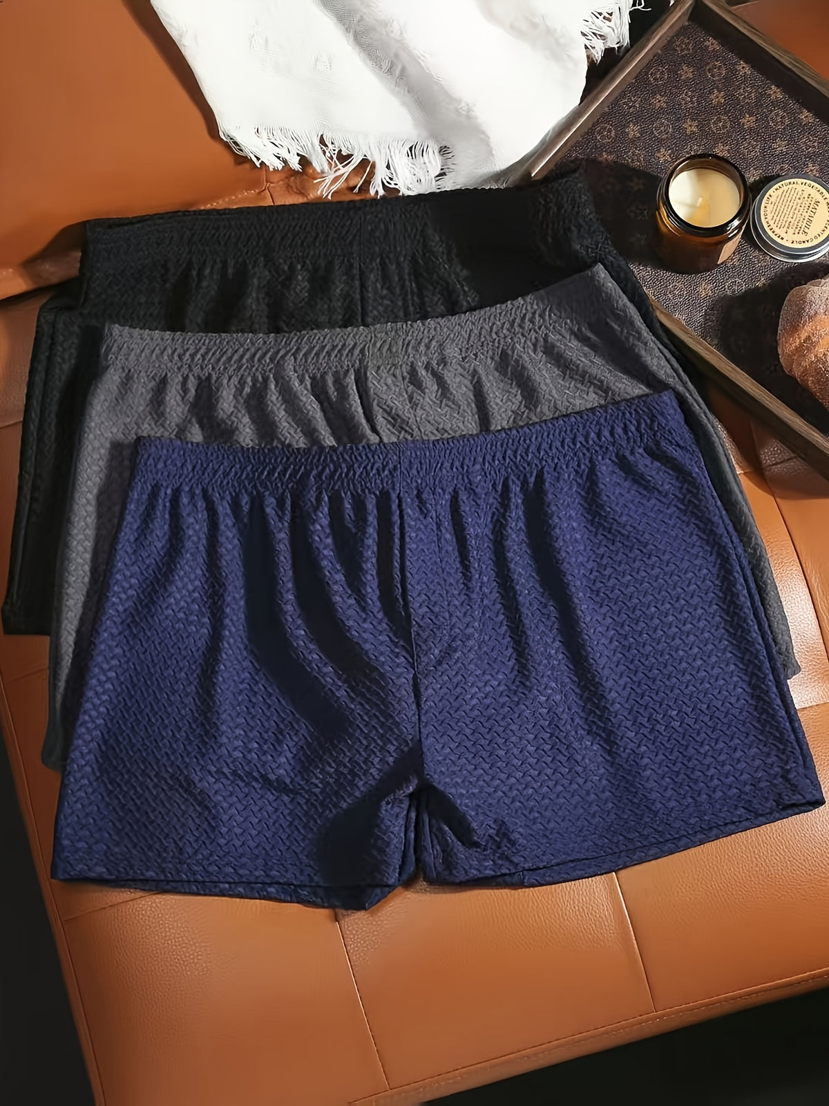Boxer large microfibre homme — lot de 3, uni