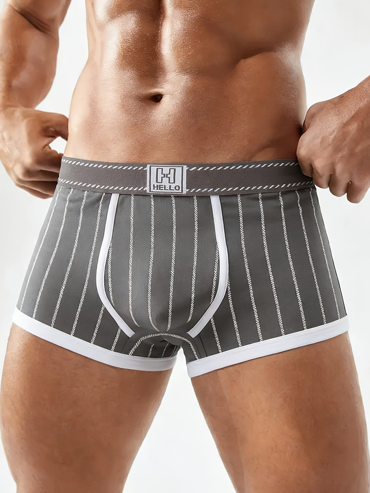 Boxer de sport respirant coton homme — lot de 6, rayé