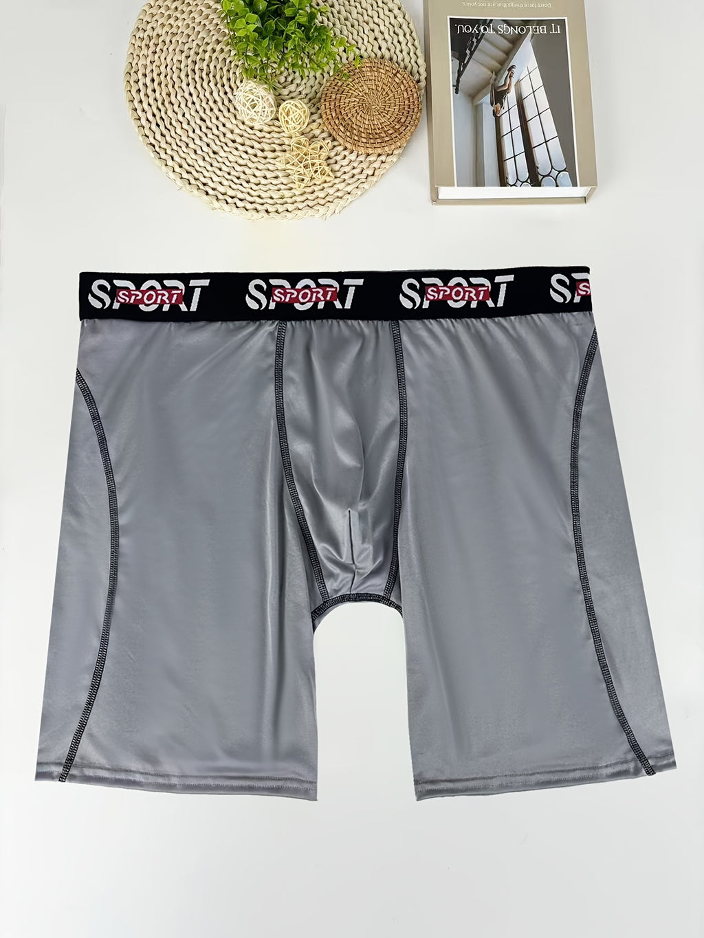 Boxer long grande taille microfibre homme — lot de 6, uni