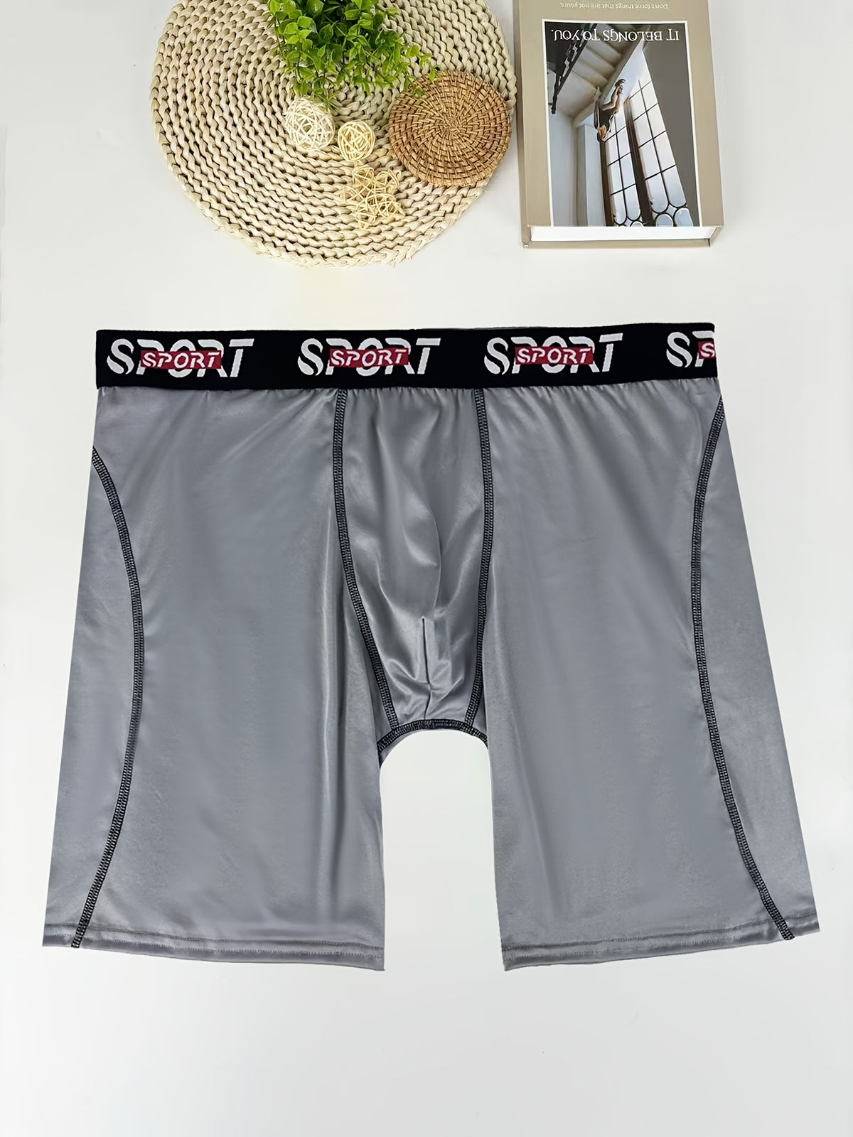 Boxer long grande taille microfibre homme — lot de 6, uni