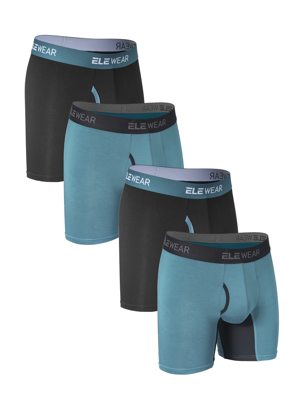 Boxer long respirant bambou homme — lot de 4