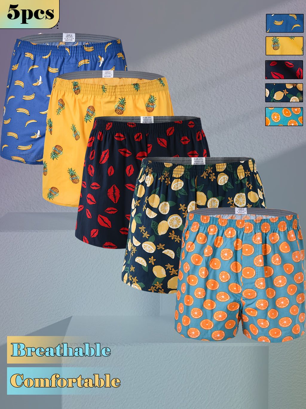 Boxer large de sport coton homme — lot de 5