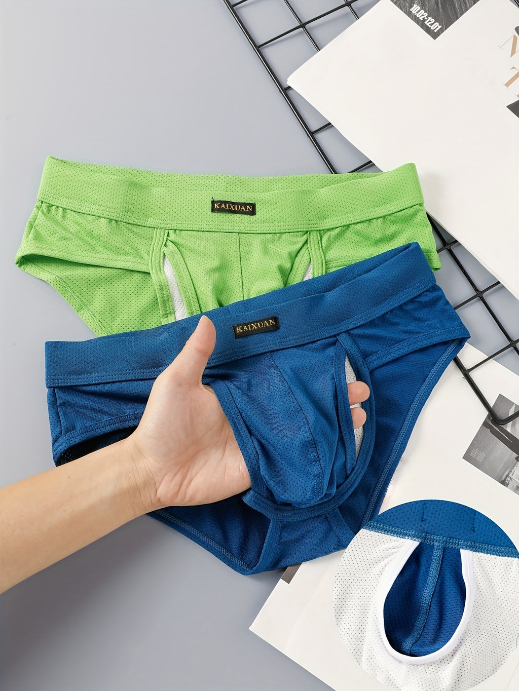 Slip respirant microfibre homme — lot de 2, uni
