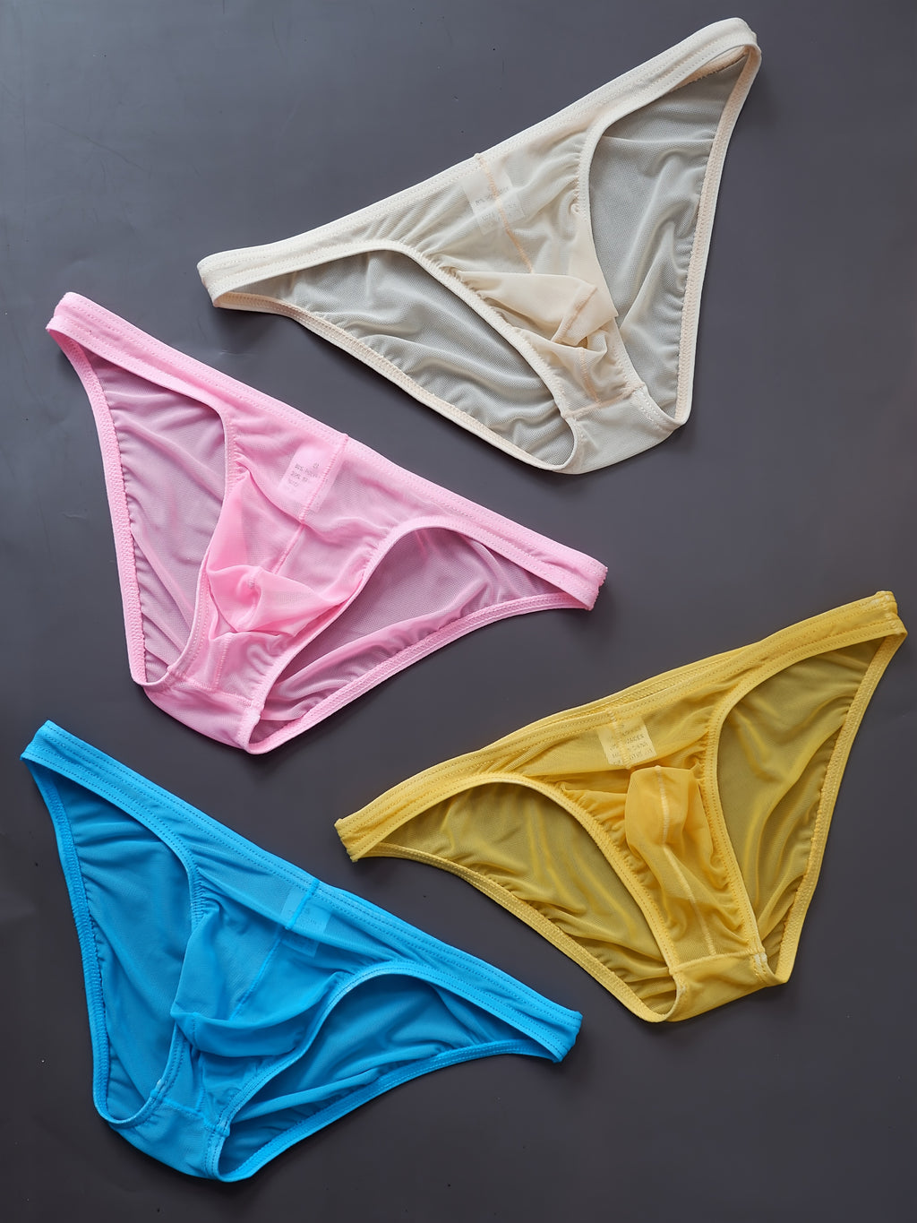Slip microfibre homme — lot de 4, abrikois + rose + jaune + bleu clair