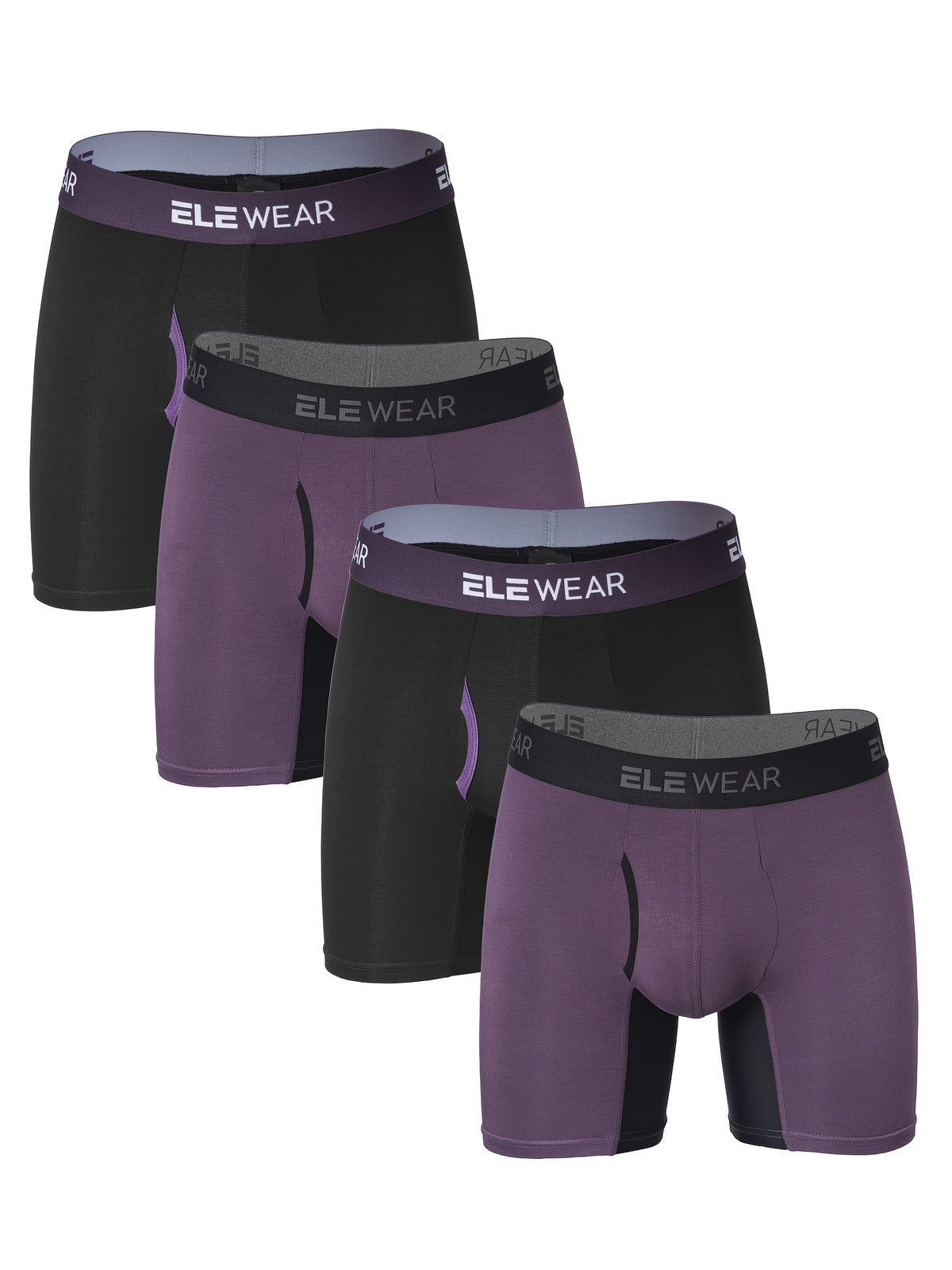 Boxer long respirant bambou homme — lot de 4