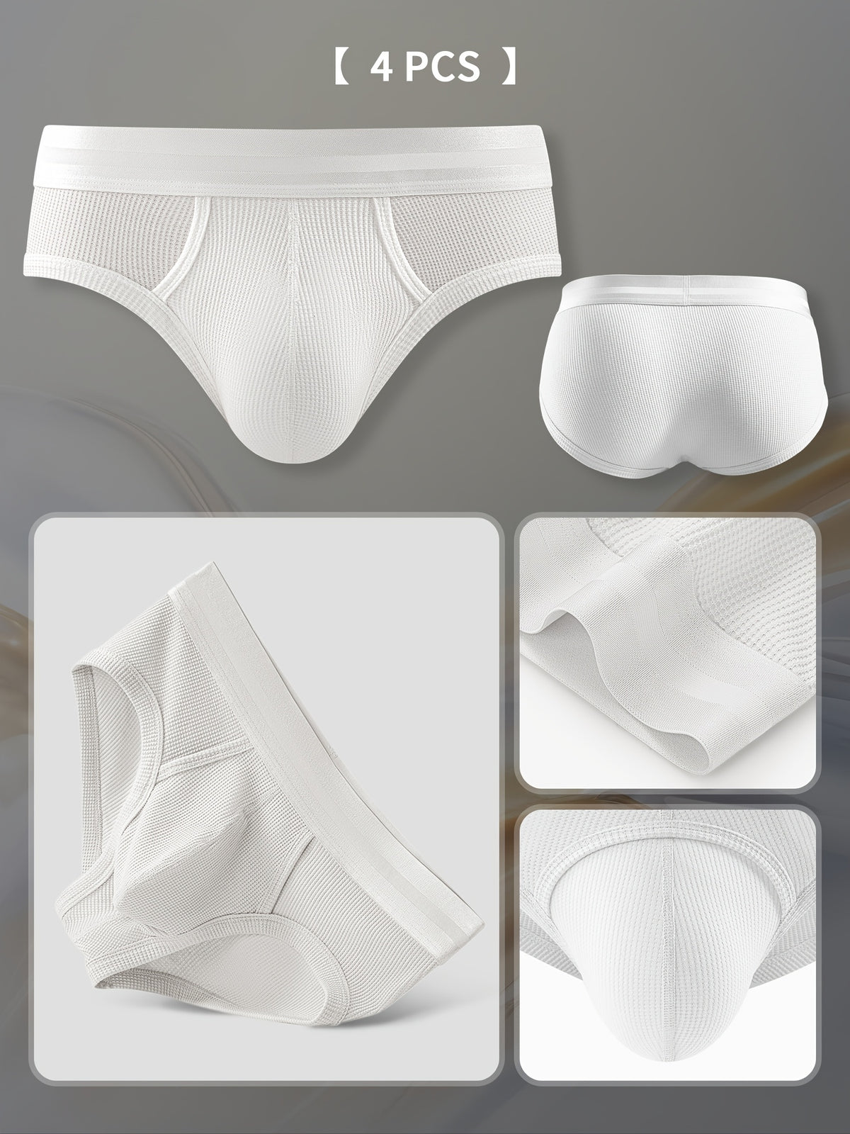 Slip respirant bambou homme — lot de 4, uni, assortiment A