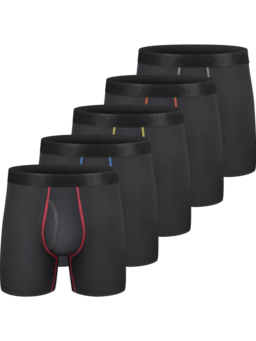 Boxer coton homme — lot de 5, 【noir】