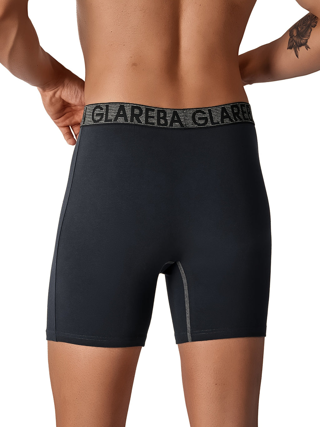 Boxer long coton homme — lot de 4, uni, assortiment S (modèle 2)