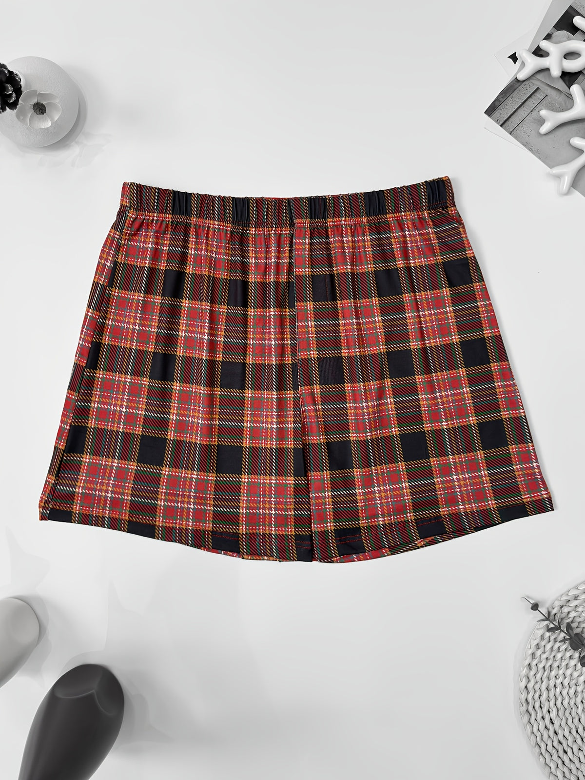 Boxer large d'intérieur microfibre homme — lot de 4, bourgogne