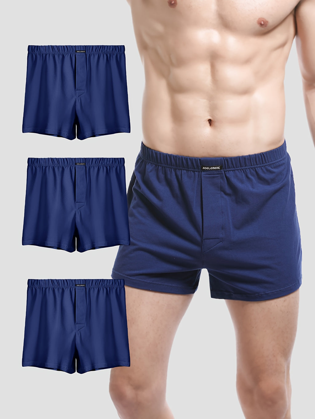 Slip large respirant coton homme — lot de 3, uni