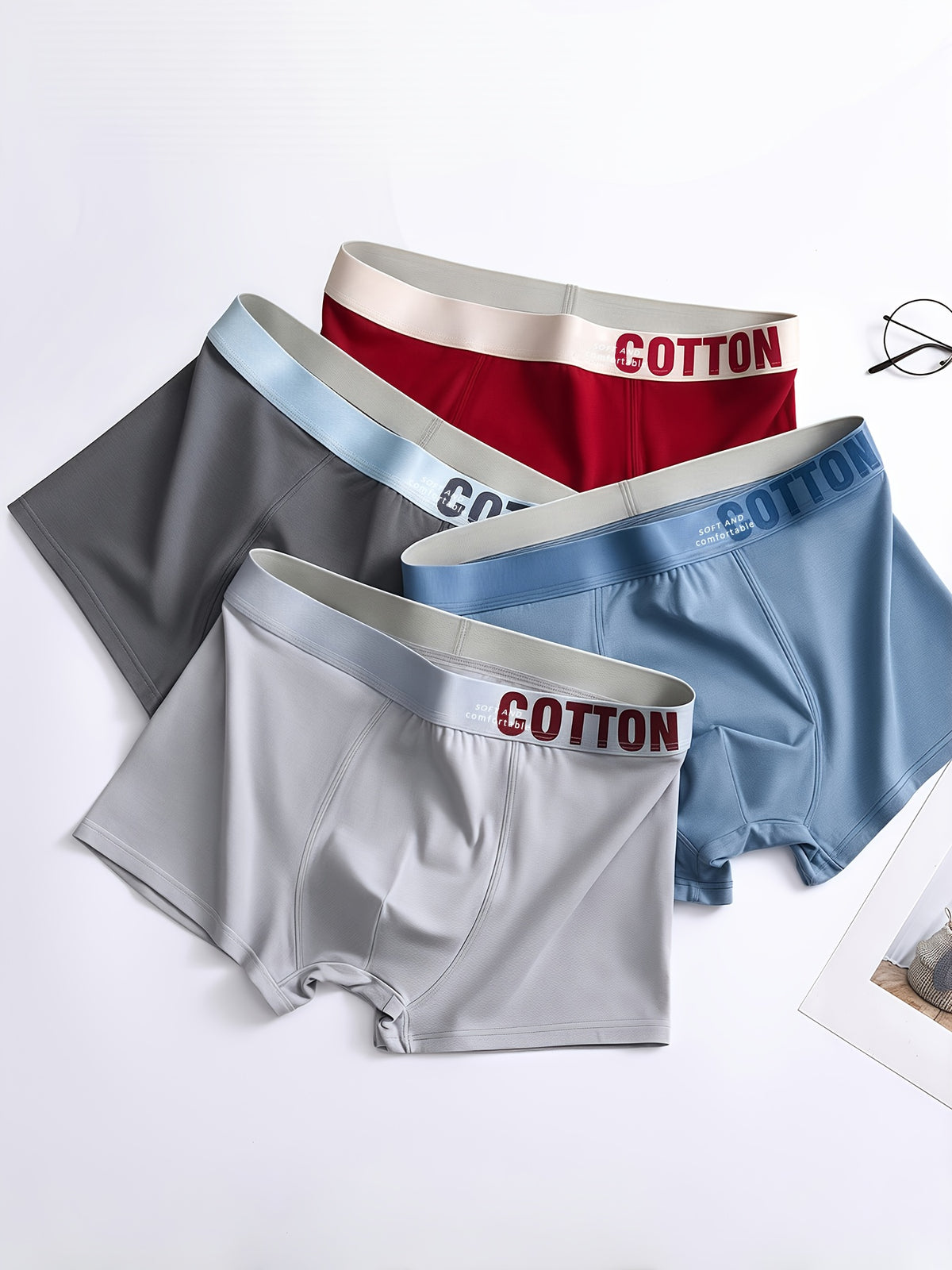 Boxer grande taille respirant coton homme, variétés assorties
