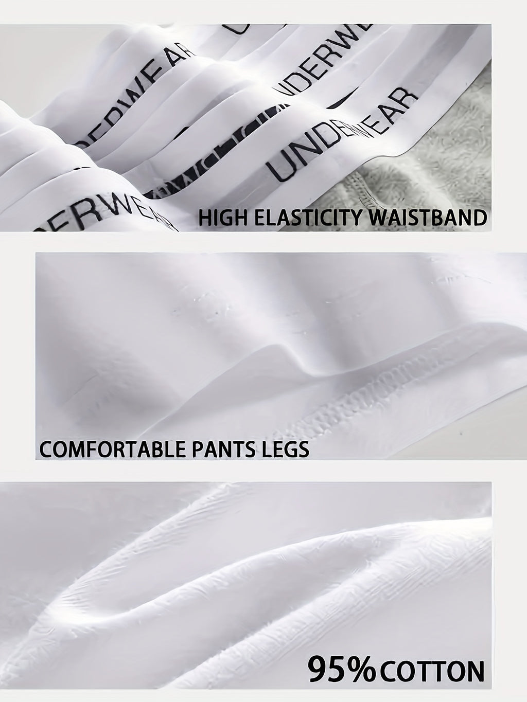 Boxer de sport respirant coton homme — lot de 5, blanc