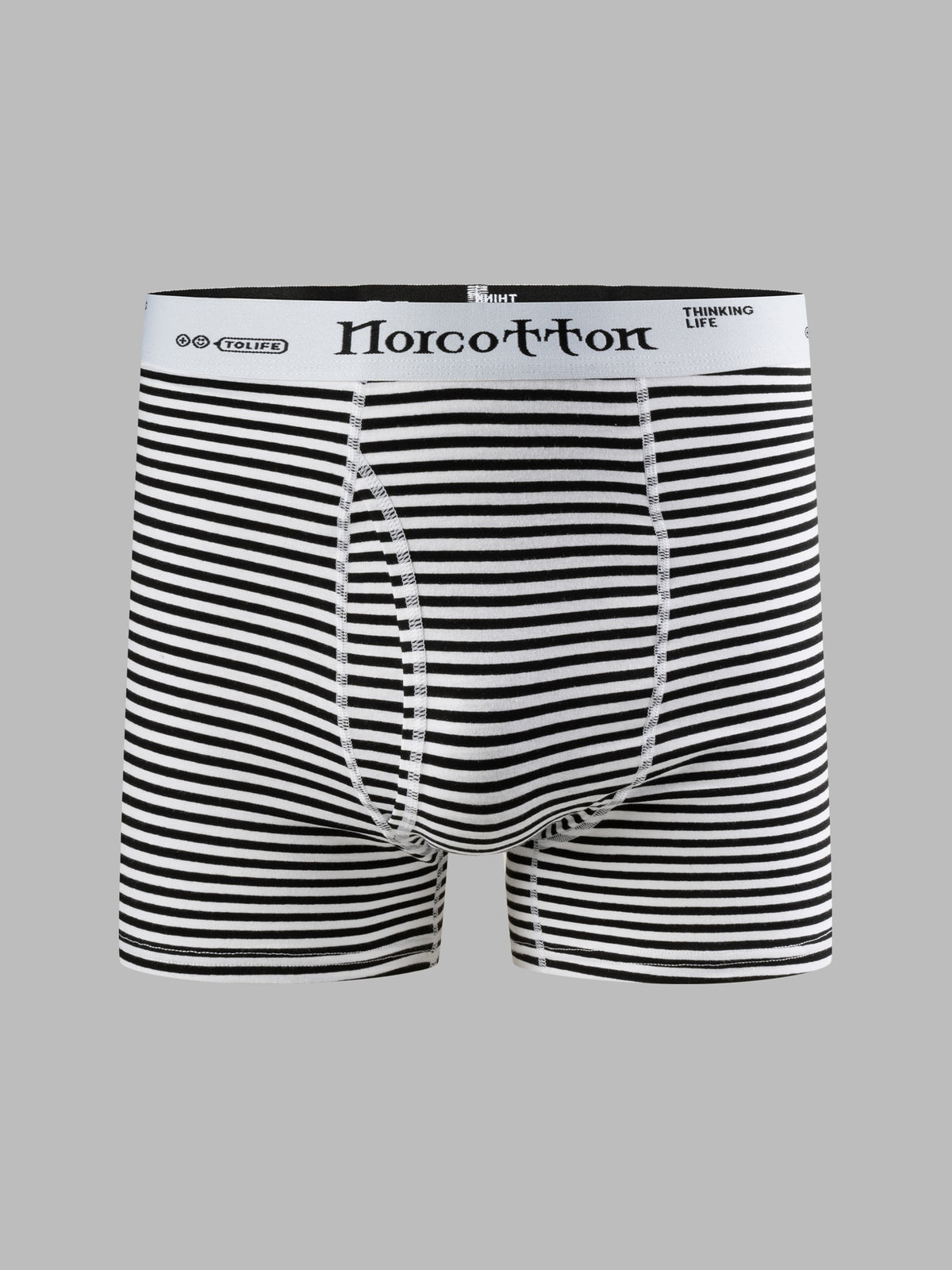 Slip taille haute large coton homme — lot de 4, rayé