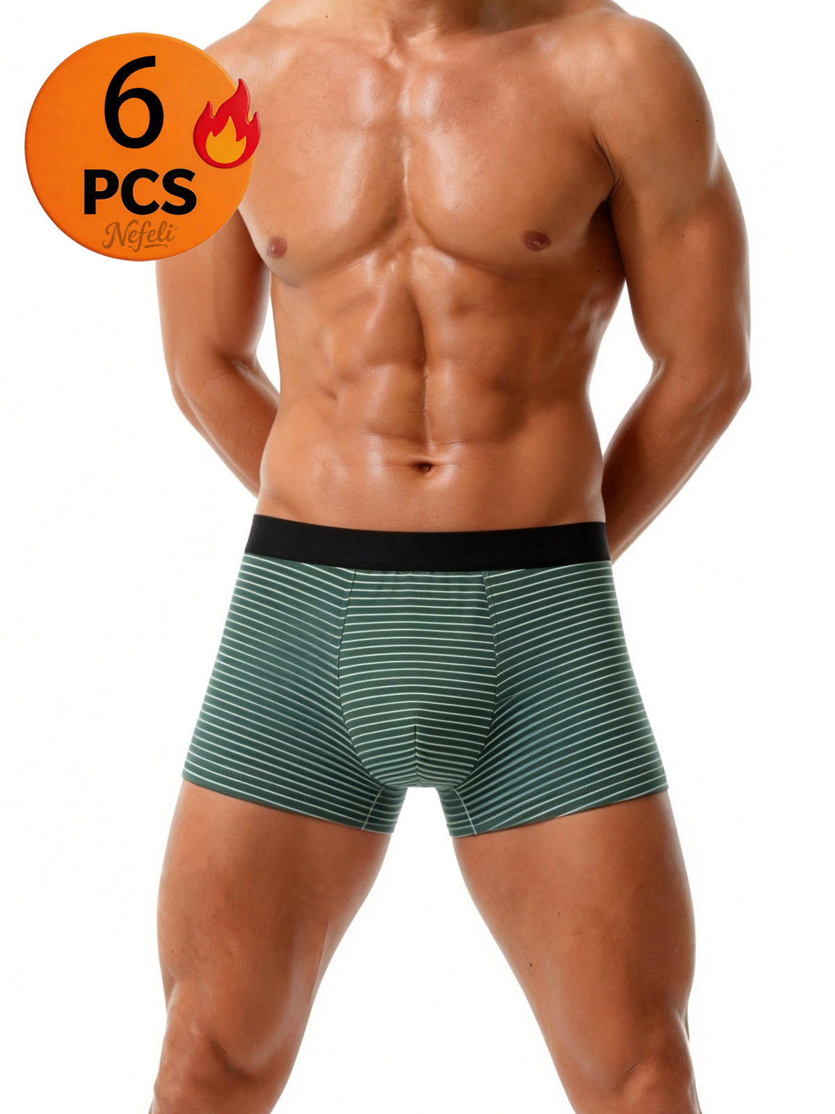 Boxer de sport respirant coton homme — lot de 6, uni, du M au XXL