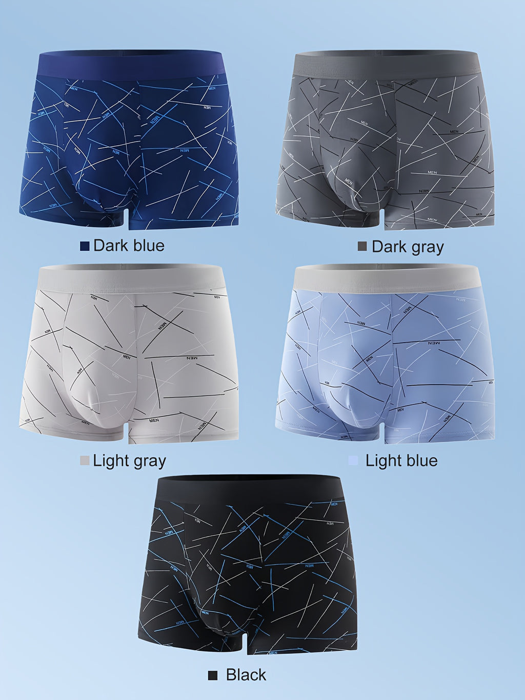 Boxer de sport respirant microfibre homme — lot de 4, imprimé